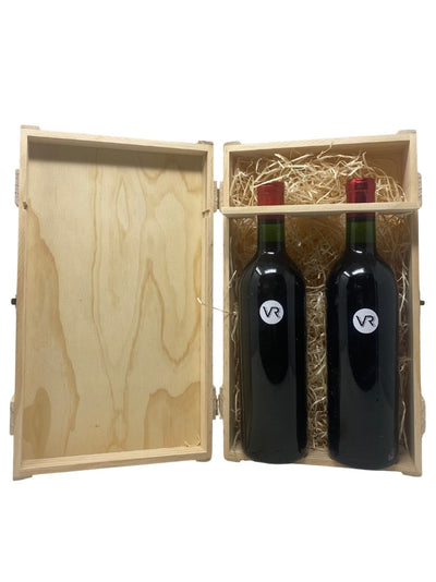 Wooden gift box for 2 bottles (empty) - Rarest Wines